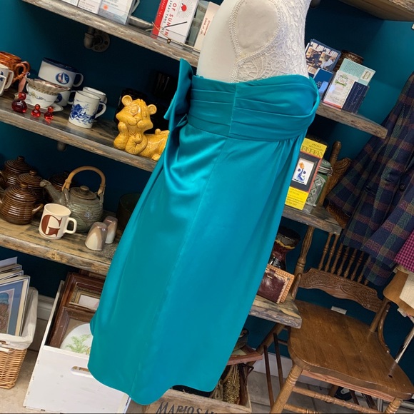 BCBG MAXAZRIA Turquoise Mini Cocktail Dress Size 4 - Picture 2 of 8